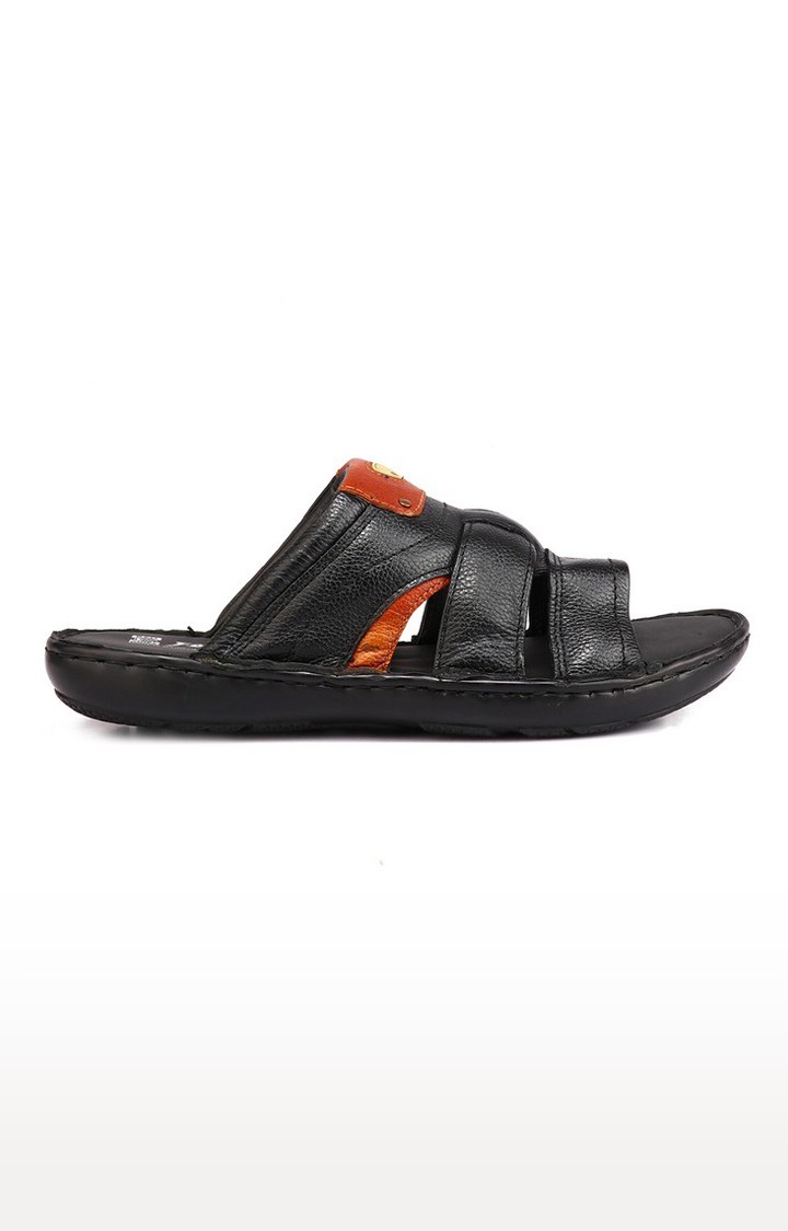 Men's Black Leather Sandals