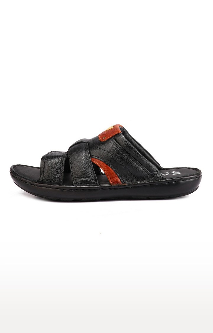 Men's Black Leather Sandals