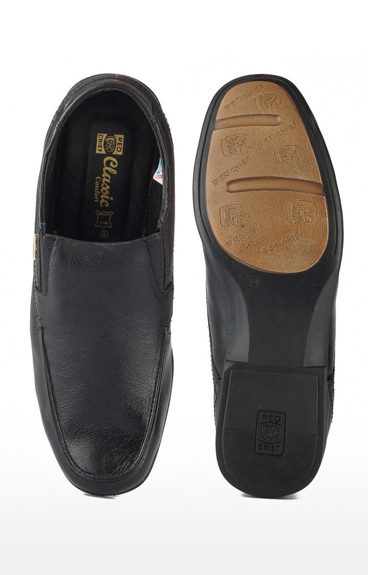 Men's Black Leather Formal Slip-ons