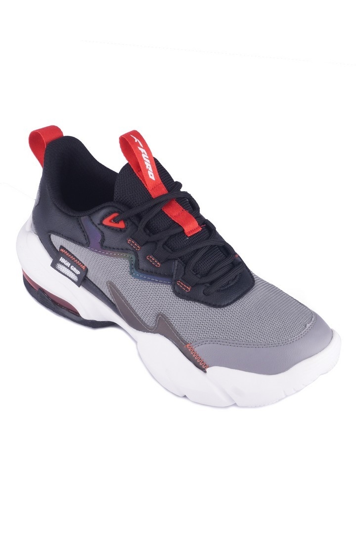 Furo | Men's Grey Synthetic Running Shoes 0