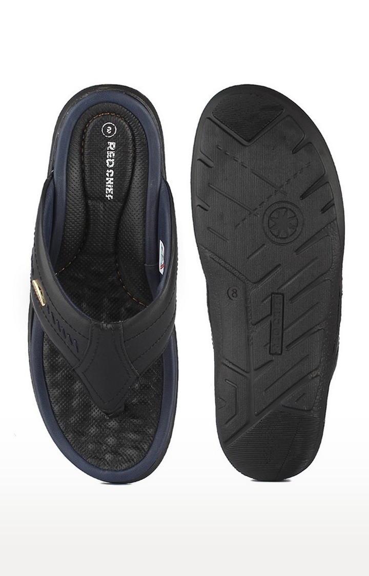 RED CHIEF | Men's Black Leather Slippers 5