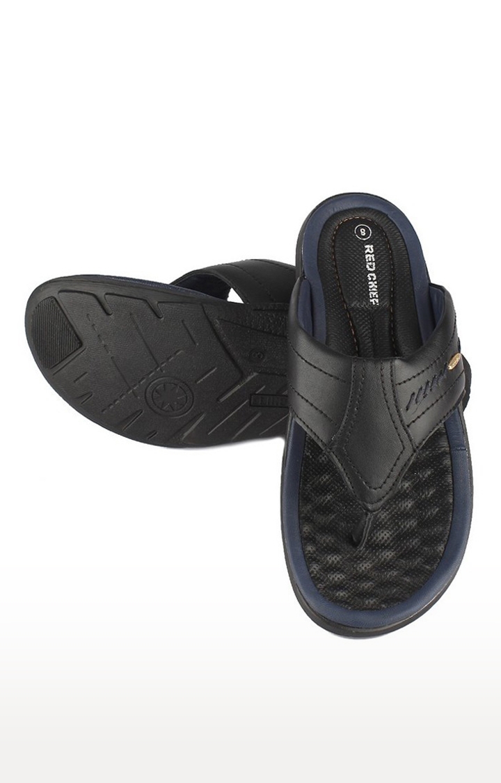 RED CHIEF | Men's Black Leather Slippers 6