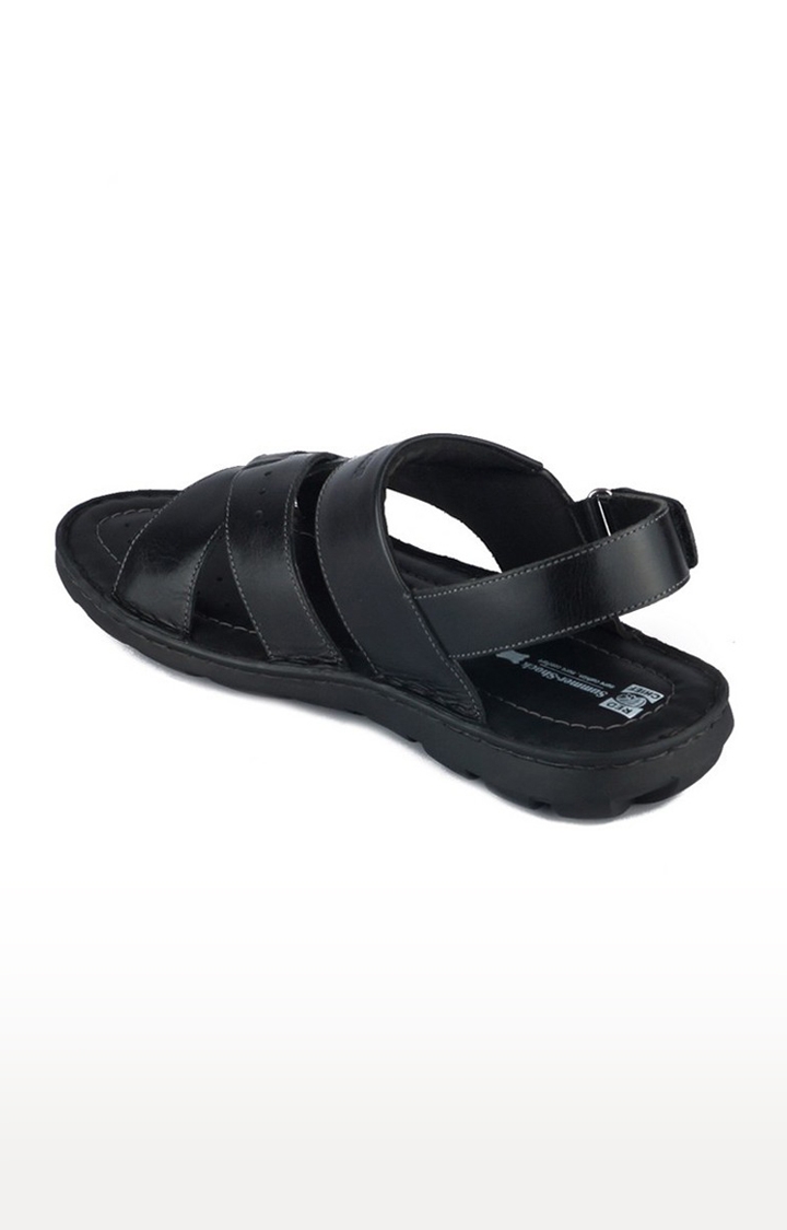 Men's Black Leather Sandals