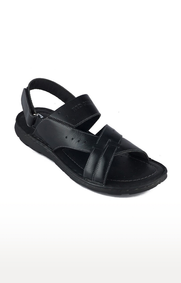 Men's Black Leather Sandals