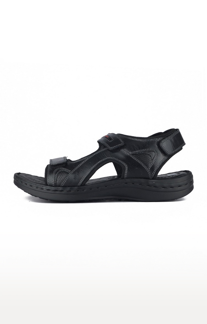 RED CHIEF | Men's Black Leather Sandals 2