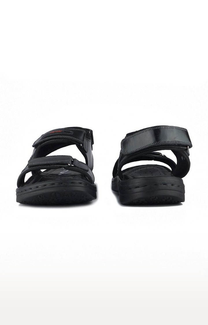 RED CHIEF | Men's Black Leather Sandals 4