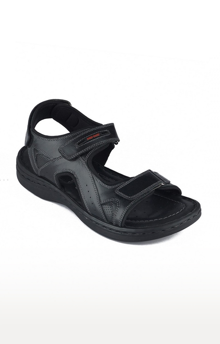 RED CHIEF | Men's Black Leather Sandals 0