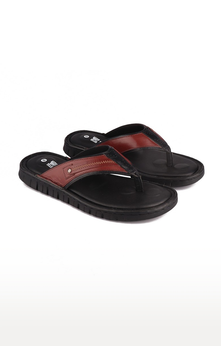 RED CHIEF | Men's Black Leather Slippers 3