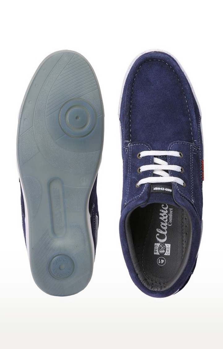 Men's Blue Leather Sneakers