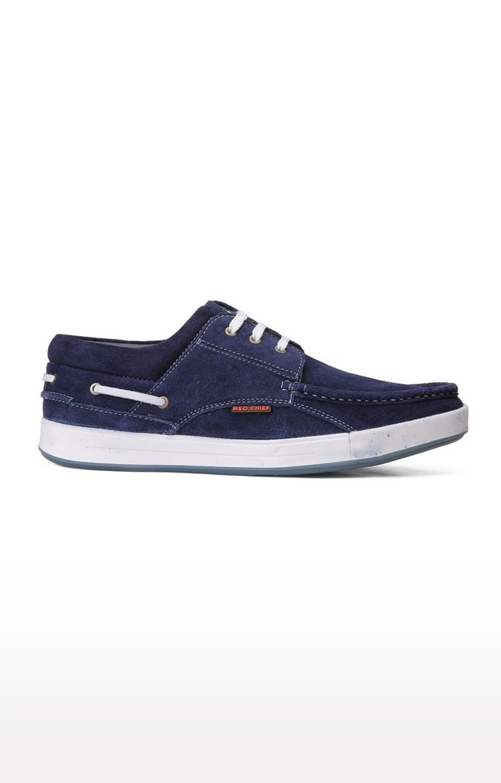 Men's Blue Leather Sneakers