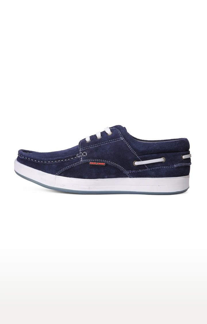 Men's Blue Leather Sneakers