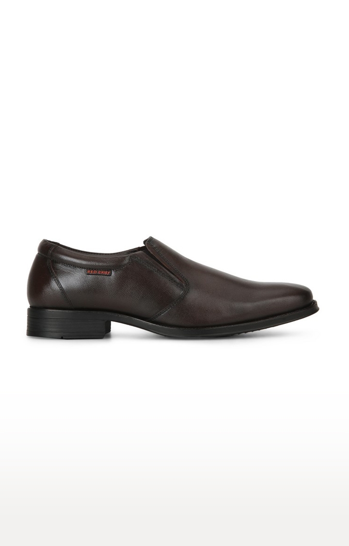 Men's Brown Leather Formal Slip-ons