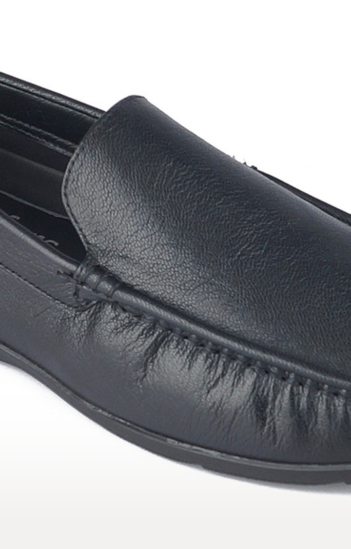RED CHIEF | Men's Black Leather Loafers 7