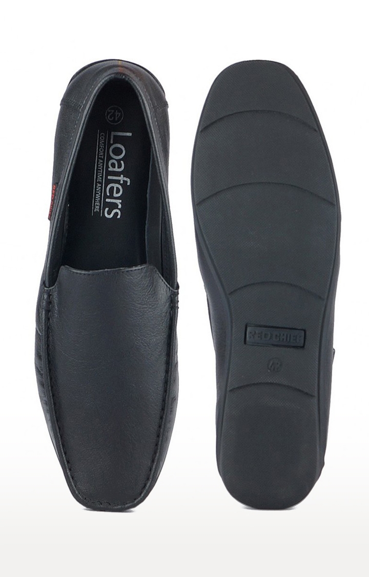 RED CHIEF | Men's Black Leather Loafers 5