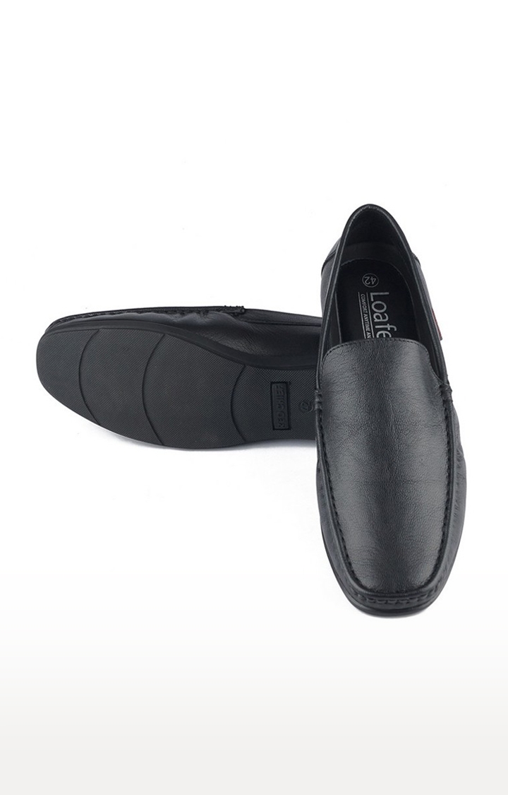 RED CHIEF | Men's Black Leather Loafers 6