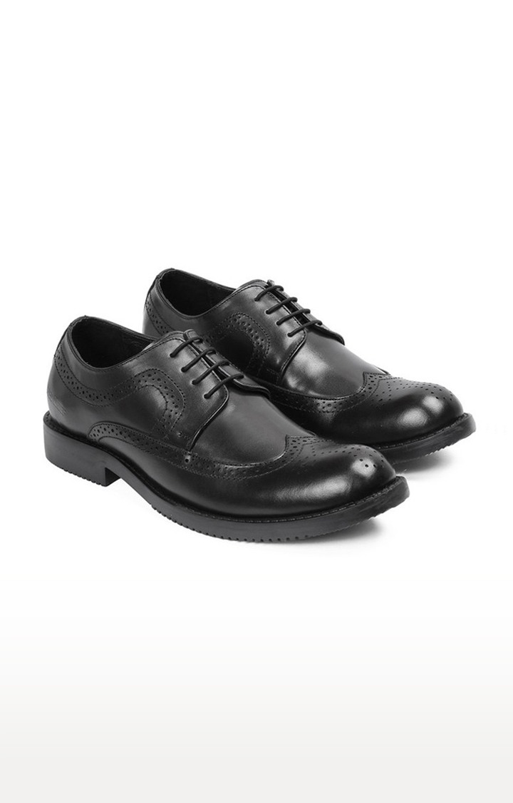 Men's Black Leather Derby Shoes