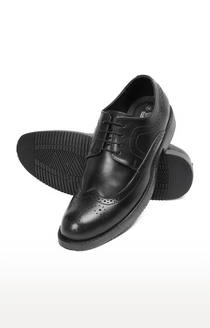 Men's Black Leather Derby Shoes