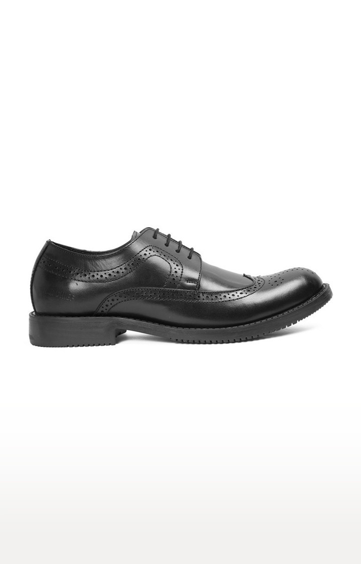 Men's Black Leather Derby Shoes