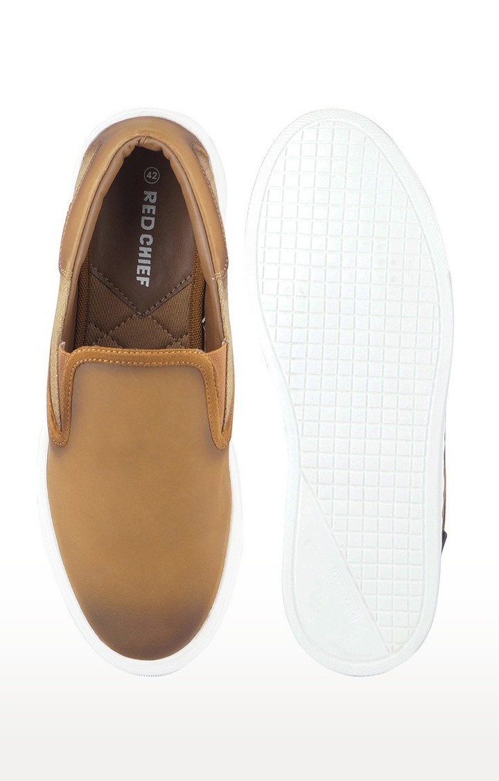 Men's Brown Leather Casual Slip-ons