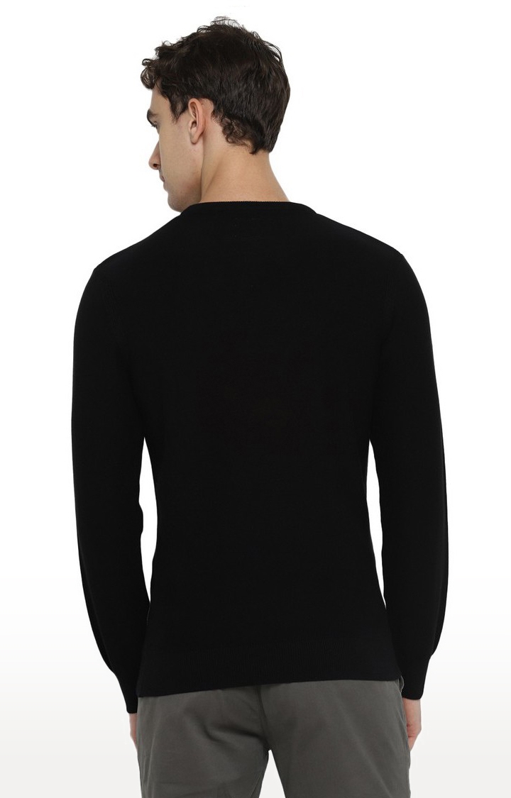 RED CHIEF | Men's Black Cotton Solid Blend Sweaters 4
