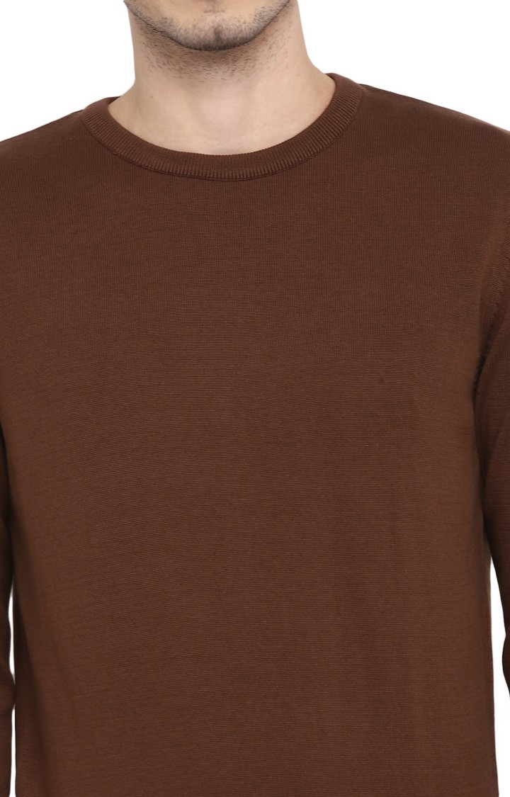 RED CHIEF | Men's Brown Cotton Blend Sweaters 4