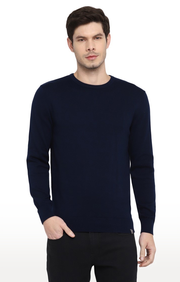 RED CHIEF | Men's Blue Cotton Sweaters 0