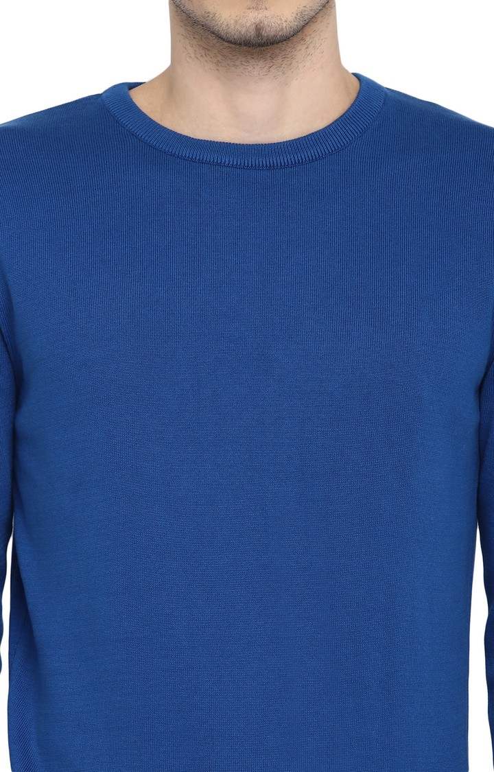 Men's Blue Cotton Sweaters