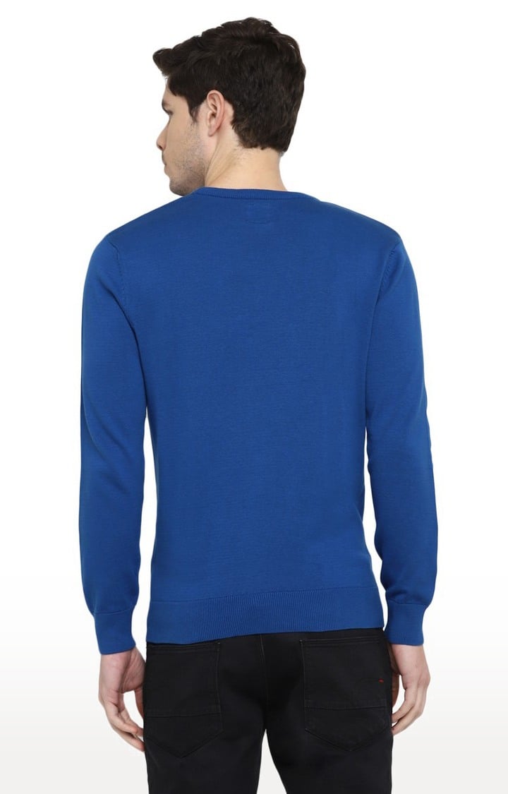 Men's Blue Cotton Sweaters