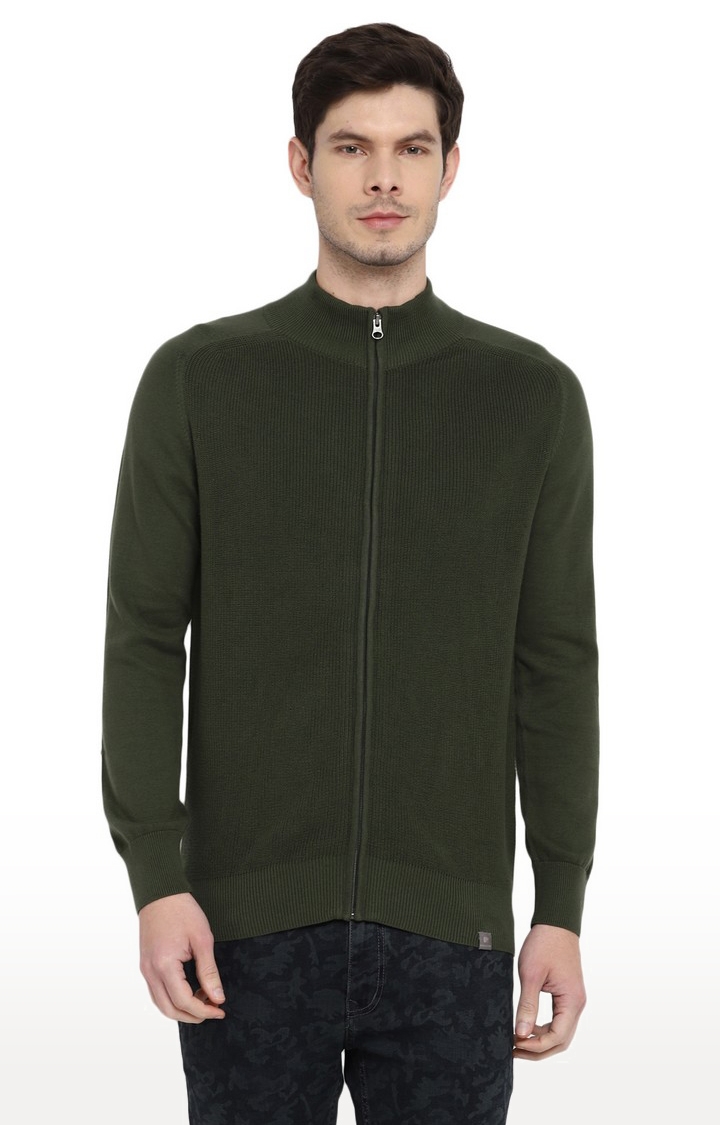 RED CHIEF | Men's Green Cotton Blend Sweaters 0
