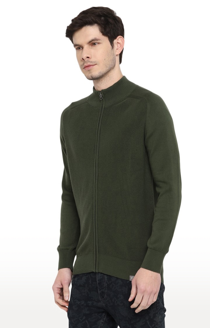 RED CHIEF | Men's Green Cotton Blend Sweaters 2