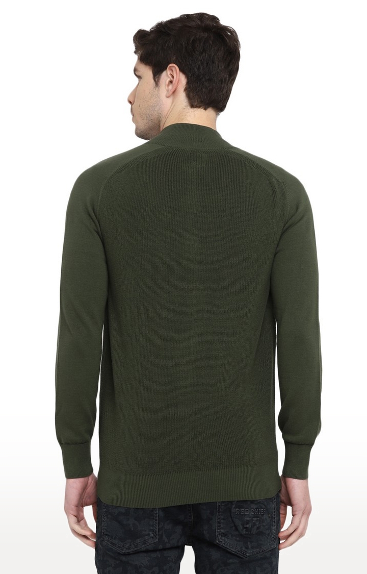RED CHIEF | Men's Green Cotton Blend Sweaters 3