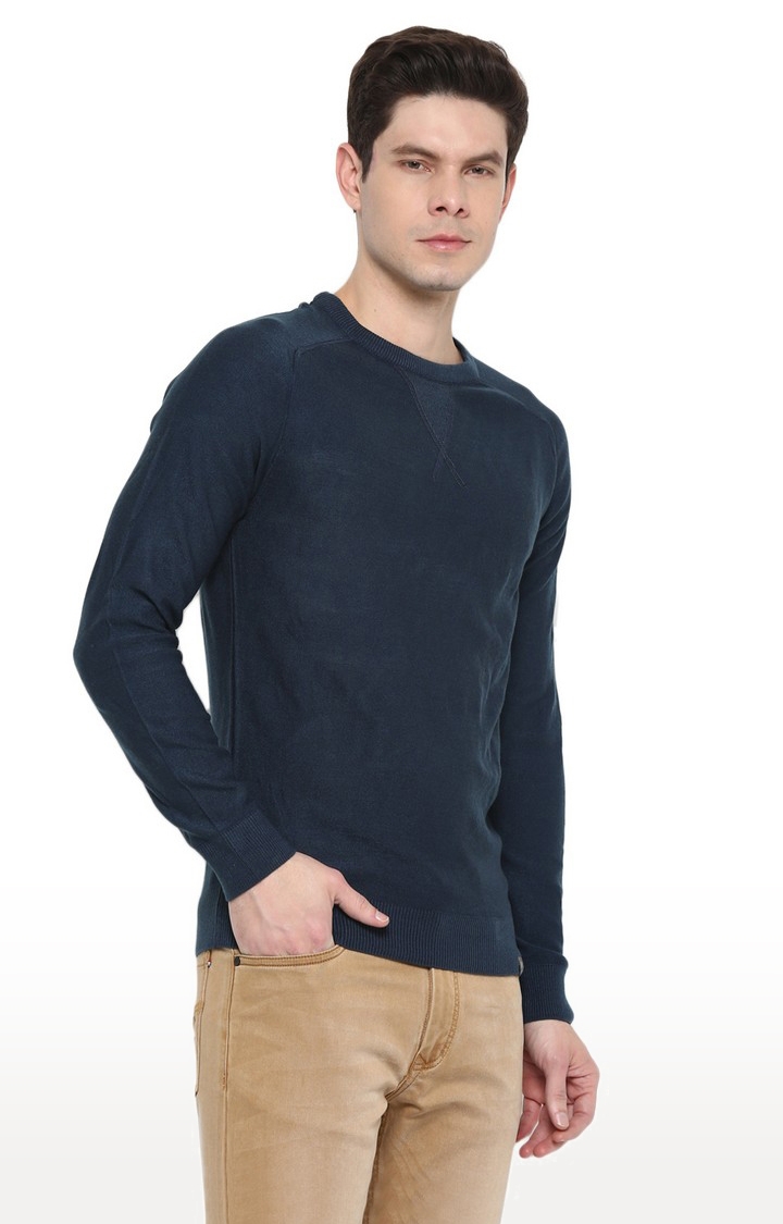 RED CHIEF | Men's Blue Cotton Blend Sweaters 1