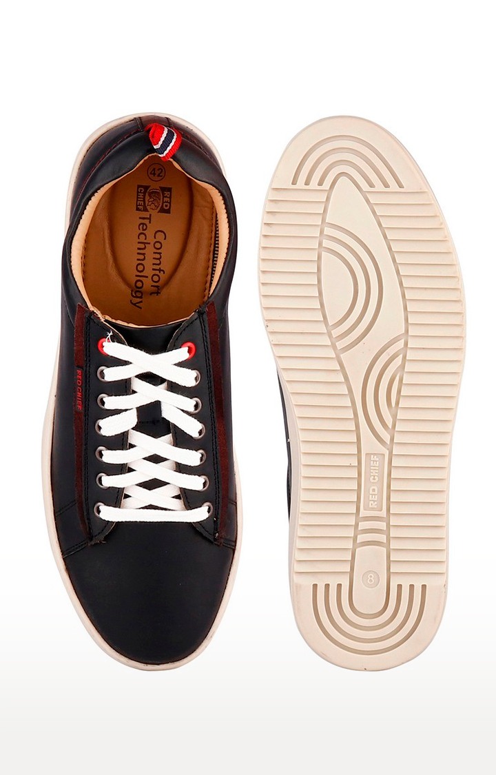 Men's Black Leather Sneakers