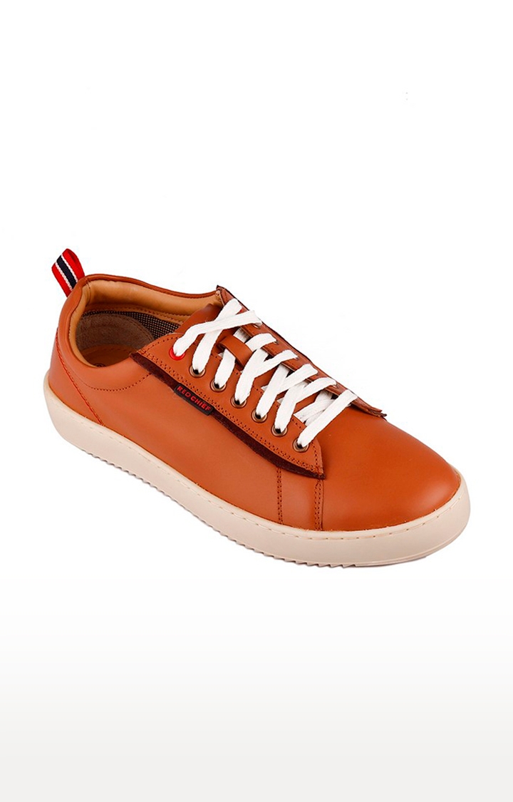 RED CHIEF | Men's Tan Leather Sneakers 0