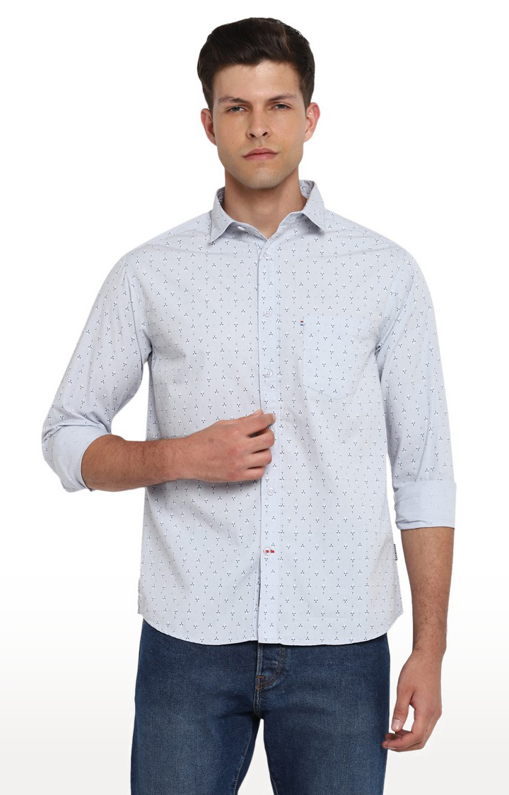 Men's Blue Cotton Casual Shirts