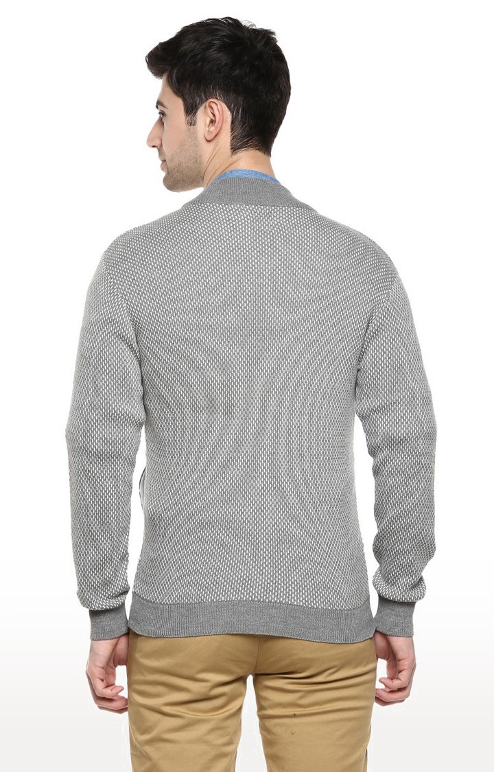 Men's Grey Cotton Blend Sweaters