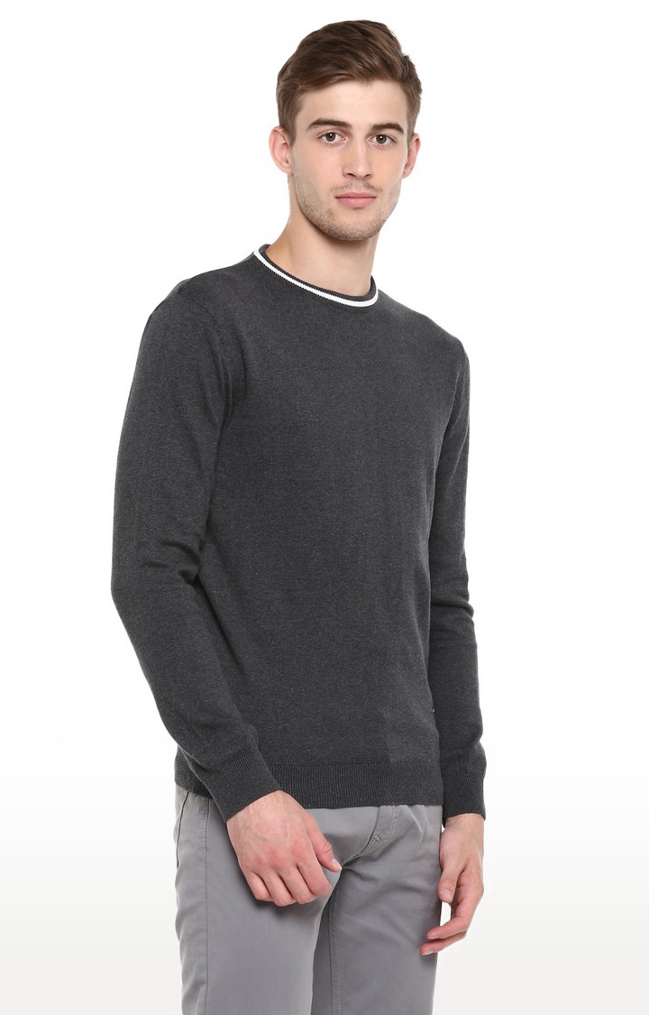 RED CHIEF | Men's Grey Cotton Blend Sweaters 1