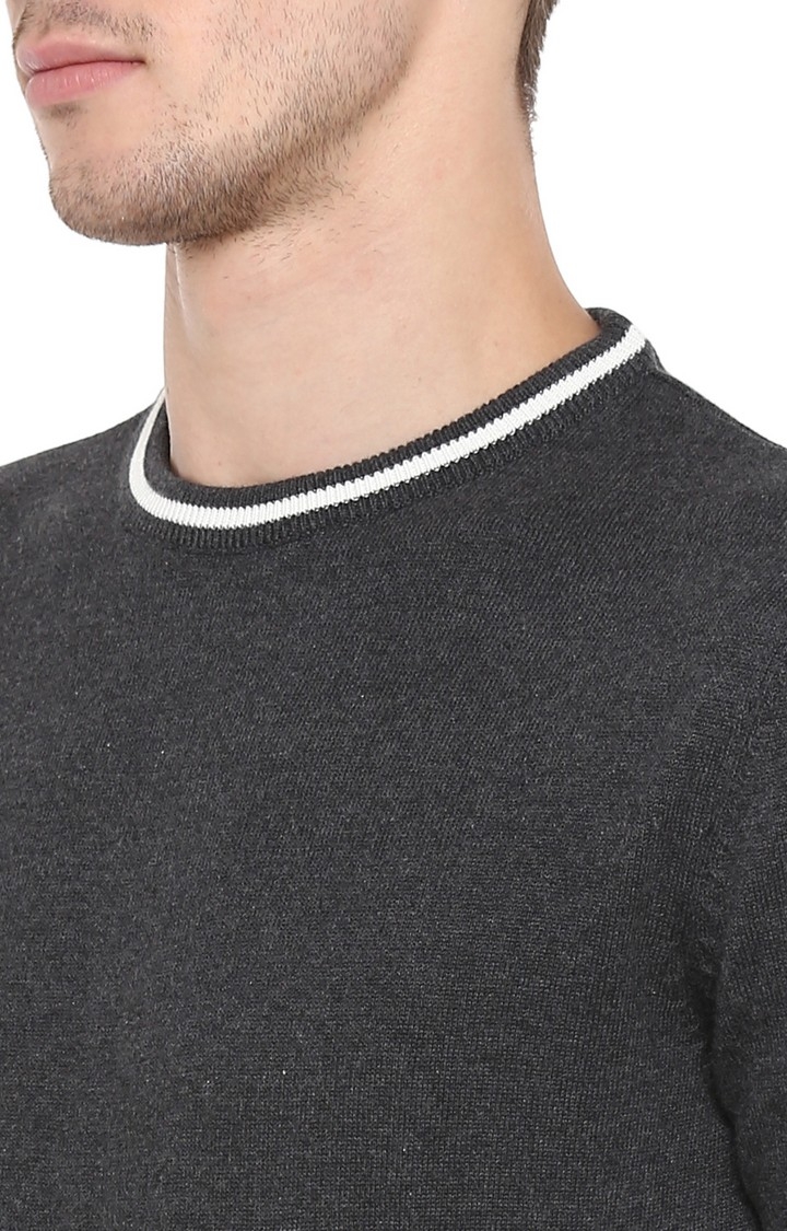 RED CHIEF | Men's Grey Cotton Blend Sweaters 3