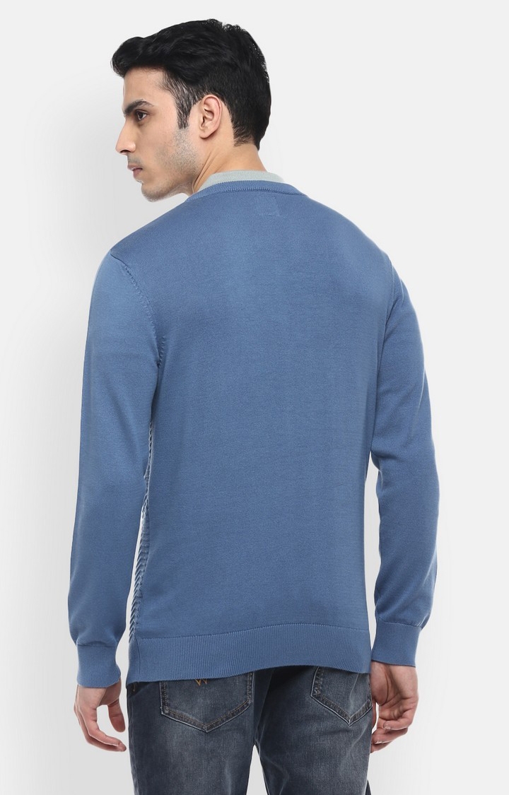 RED CHIEF | Men's Blue Cotton Blend Sweaters 3