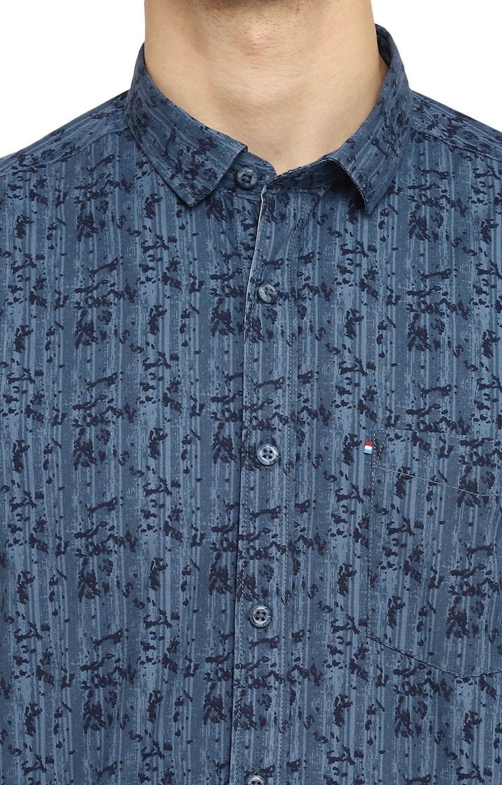 RED CHIEF | Men's Blue Printed Cotton Casual Shirts 4
