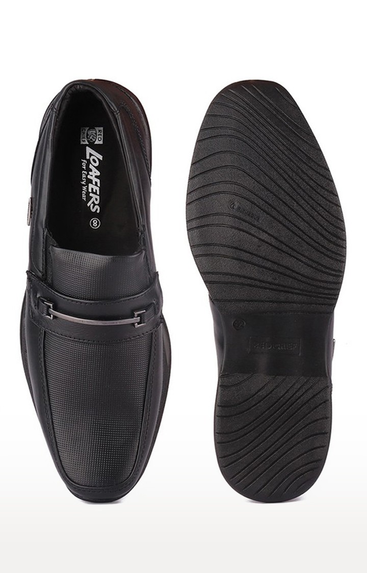 Men's Black Leather Formal Slip-ons