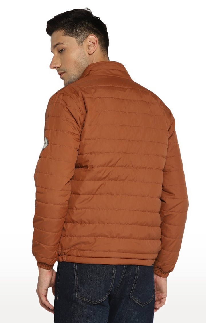 Men s Brown Solid Cotton Blend Front Open Jackets