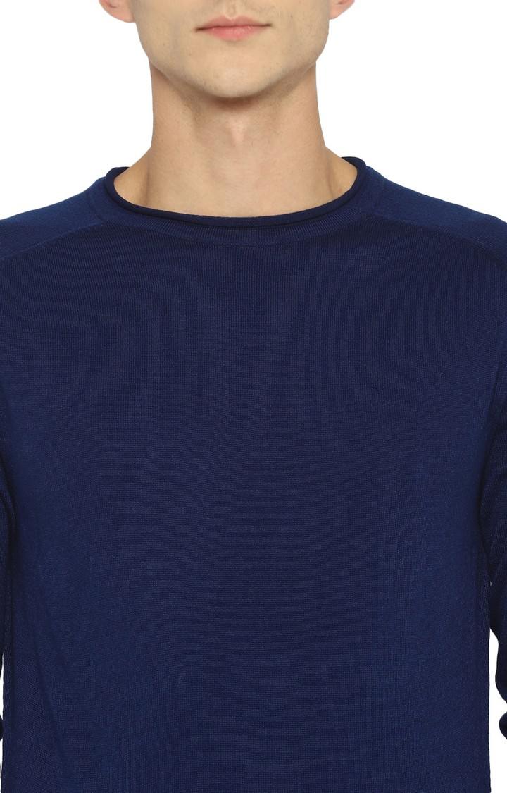 Men's Blue Cotton Sweaters