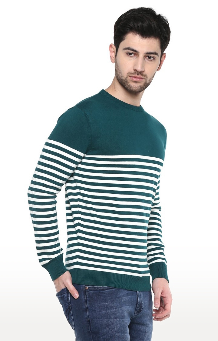 RED CHIEF | Men's Green Cotton Blend Sweaters 1