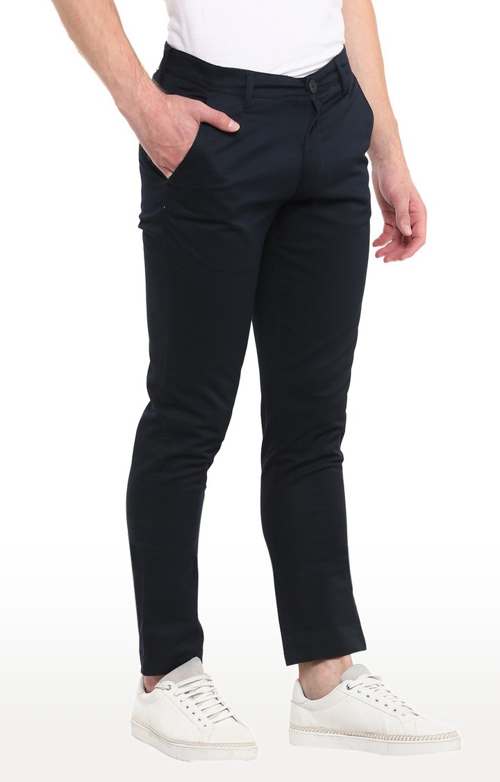 RED CHIEF | Men's Blue Cotton Blend Trousers 1