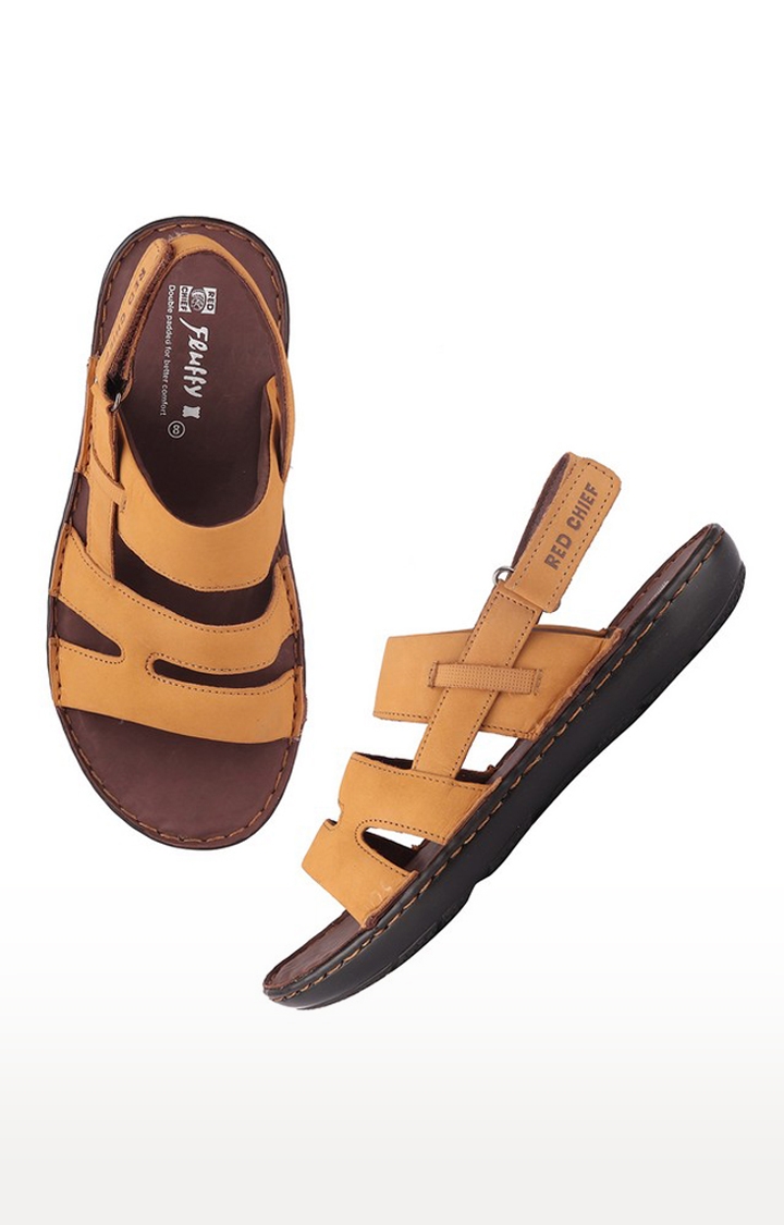 RED CHIEF | Men's Brown Leather Sandals 3