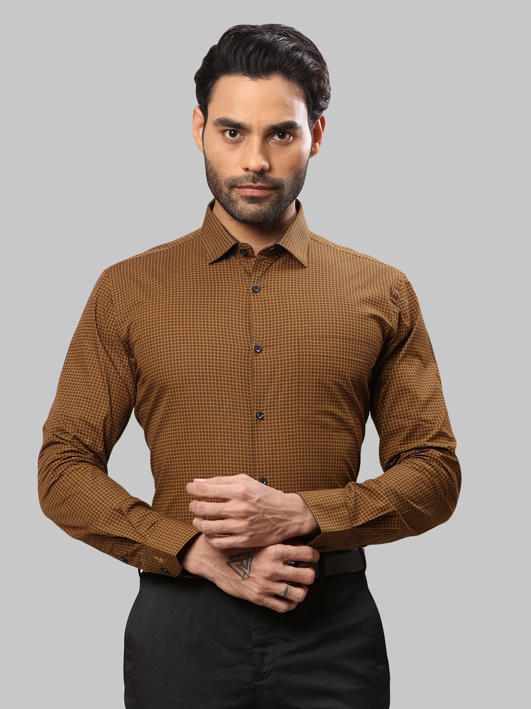 Park Avenue Red Formal Shirts For Men