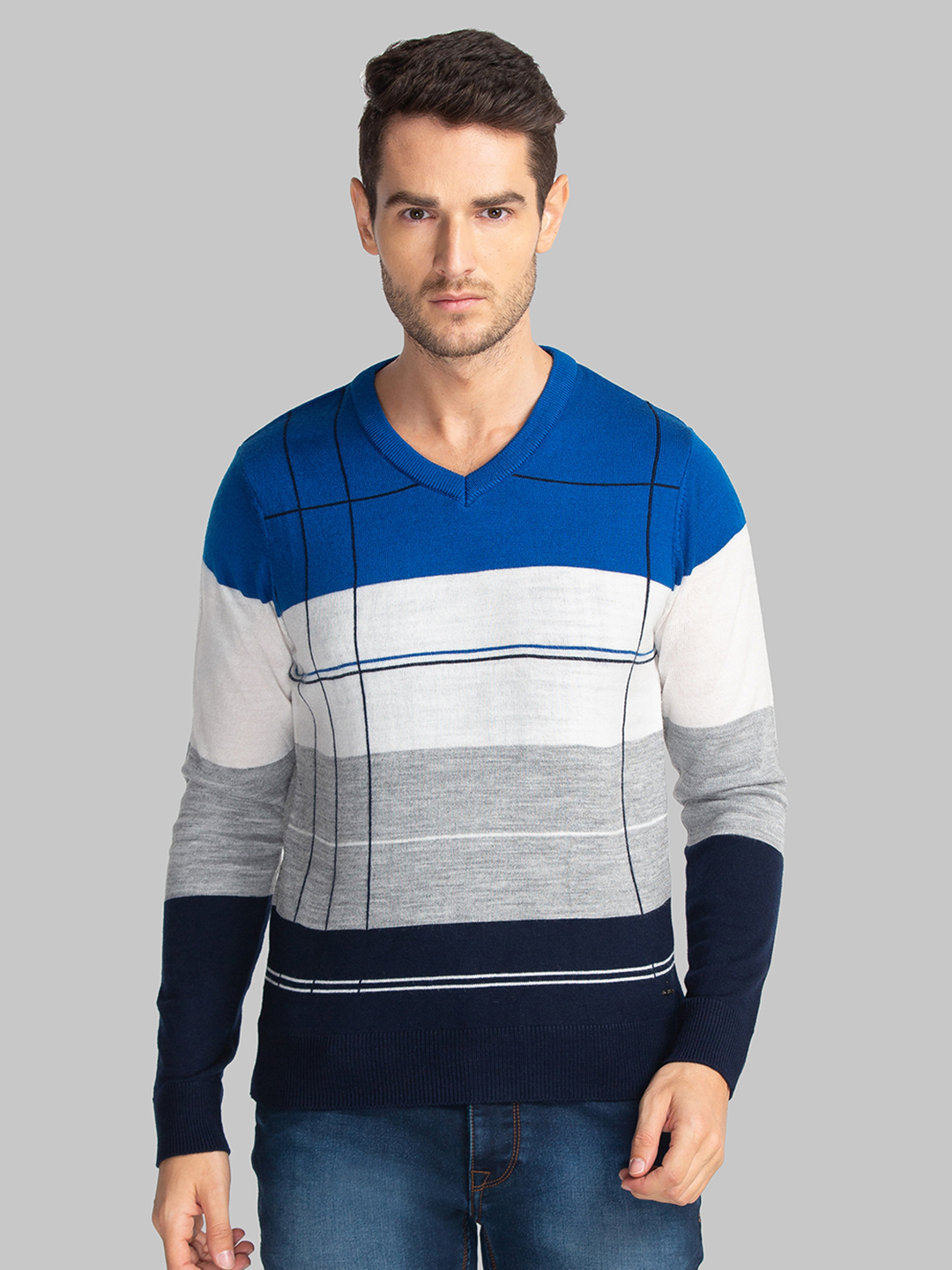 Parx Medium Blue Sweater For Men