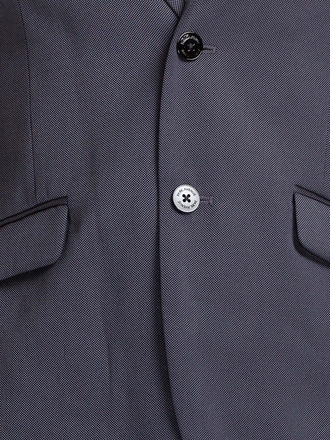 Park Avenue Men Grey Regular Fit Structure Terylene Rayon Blend Suit