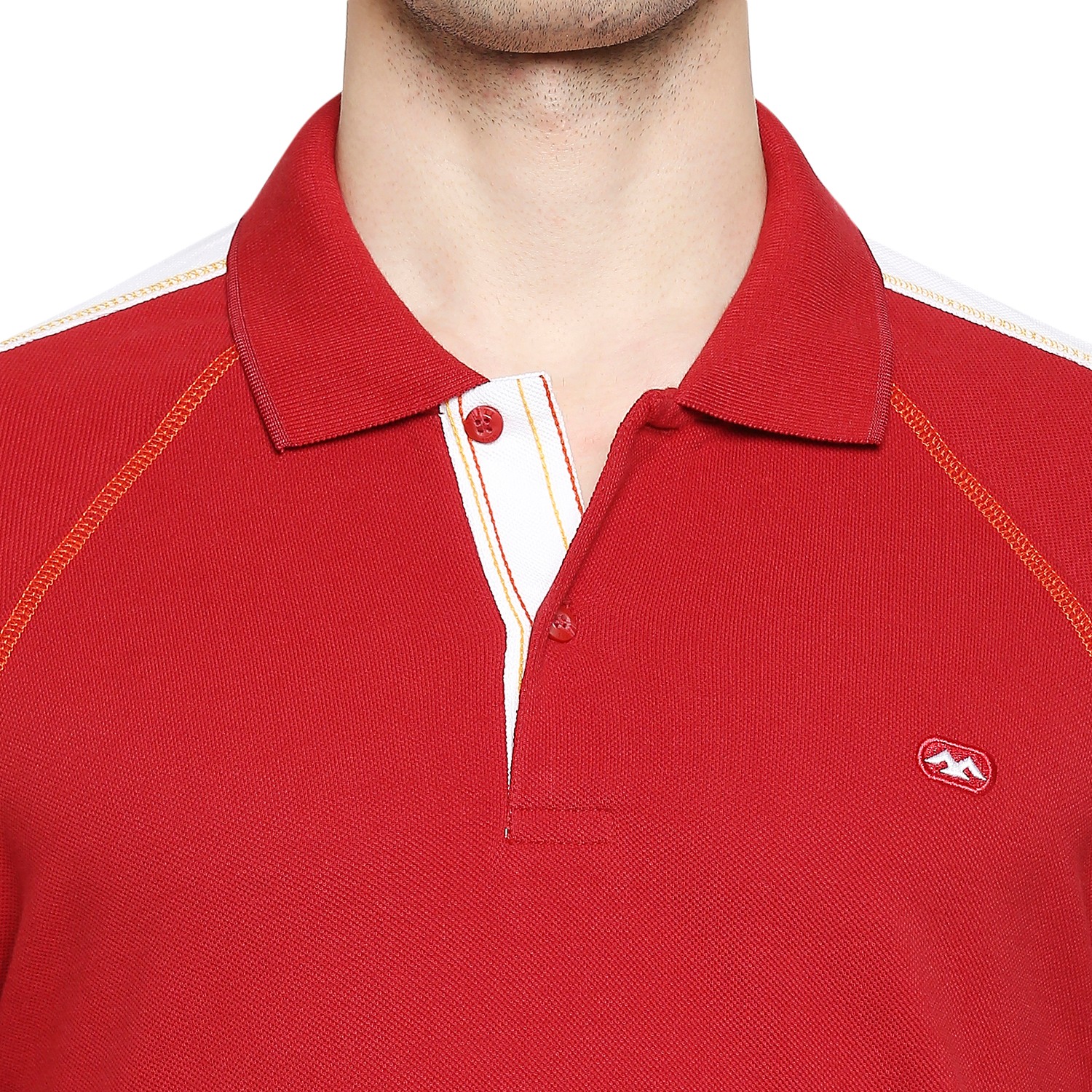 Mufti Authentic Casual Slim Fit Logo Embroidered Cut & Sew Pique T-Shirt